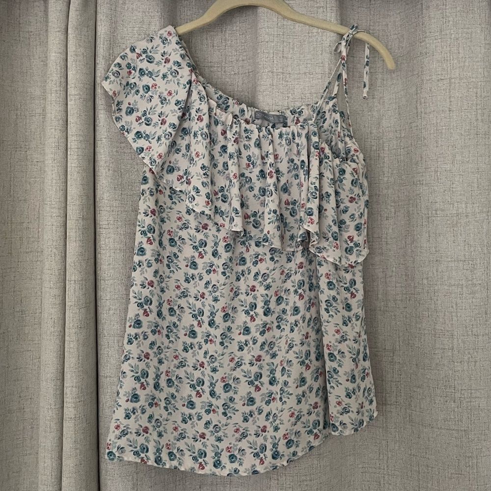 One Shoulder Floral Top